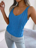 Cable-Knit Scoop Neck Knit Vest - Trendsi - Flyclothing LLC