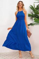 Smocked Crisscross Spaghetti Strap Dress - Flyclothing LLC