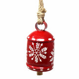 Recycled Rustic Red and White Snowflake Irong Hanging Bell - Asha Handicrafts - Flyclothing LLC