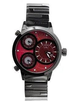 Curtis & Co Big Time World 50mm 3 Time Zone Watch (Red) - Curtis and Co Watches
