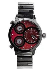 Curtis & Co Big Time World 50mm 3 Time Zone Watch (Red) - Curtis and Co Watches