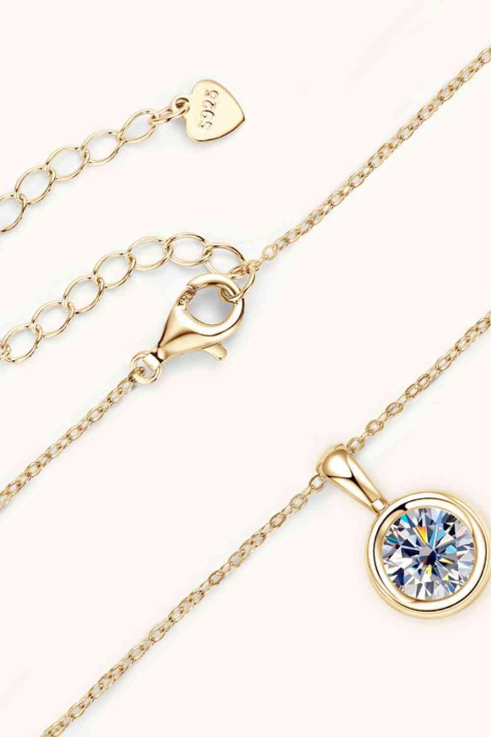 2 Carat Moissanite 925 Sterling Silver Necklace - Trendsi