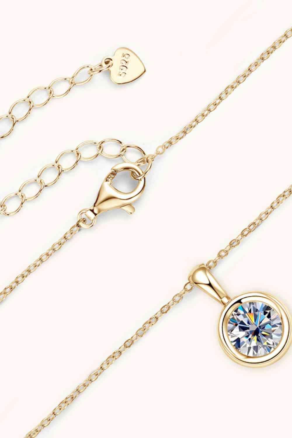 2 Carat Moissanite 925 Sterling Silver Necklace - Trendsi - Flyclothing LLC