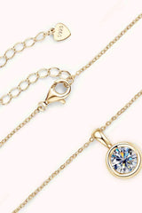 2 Carat Moissanite 925 Sterling Silver Necklace - Trendsi - Flyclothing LLC