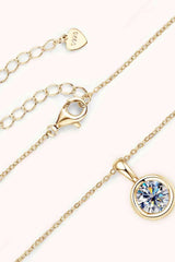 2 Carat Moissanite 925 Sterling Silver Necklace - Trendsi