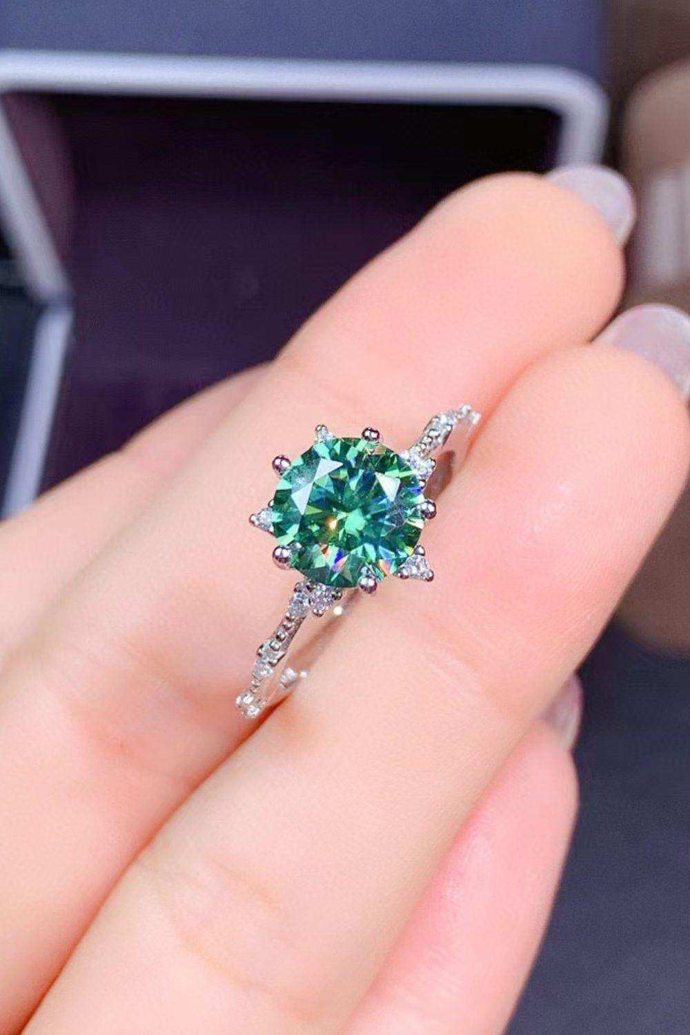 All Eyes On Me 1 Carat Moissanite Platinum-Plated Ring - Trendsi - Flyclothing LLC