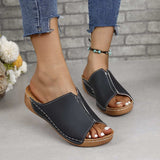 PU Leather Open Toe Sandals - Trendsi - Flyclothing LLC