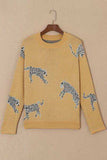 Animal Element Round Neck Dropped Shoulder Sweater - Trendsi - Flyclothing LLC