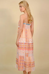 Printed Spaghetti Strap Smocked Midi Dress - Trendsi - Flyclothing LLC