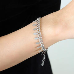 Titanium Steel Leaf Charm Bracelet - Flyclothing LLC