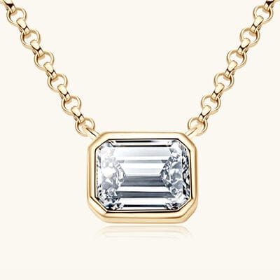 1 Carat Moissanite 925 Sterling Silver Pendant Necklace - Trendsi