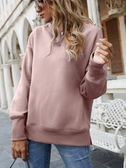 Dropped Shoulder Slit Sweatshirt - Trendsi