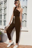 One-Shoulder Sleeveless Jumpsuit - Trendsi