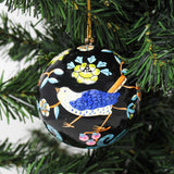 Handpainted Birds with Flowers Ornament, Set of 2 - Asha Handicrafts - Flyclothing LLC