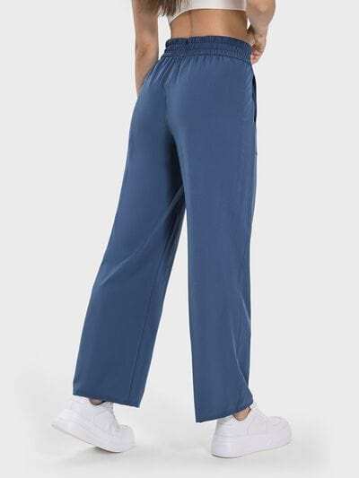 Drawstring Pocketed Active Pants - Trendsi - Flyclothing LLC