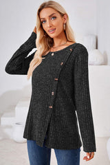 Round Neck Long Sleeve T-Shirt - Trendsi - Flyclothing LLC