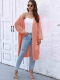 Open Front Longline Cardigan with Pockets - Trendsi - Flyclothing LLC