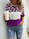 Color Block Round Neck Sweater - Trendsi - Flyclothing LLC