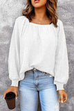 Square Neck Waffle-Knit Top - Trendsi - Flyclothing LLC