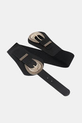 Shell Double Buckle Elastic Wide Belt - Trendsi - Flyclothing LLC