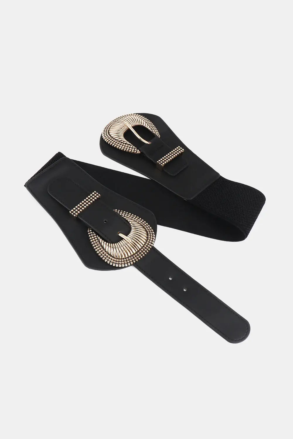 Shell Double Buckle Elastic Wide Belt - Trendsi - Flyclothing LLC