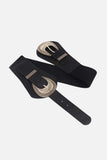 Shell Double Buckle Elastic Wide Belt - Trendsi - Flyclothing LLC