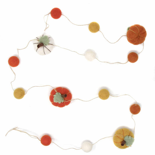 Hand Felted Garland: Pumpkins - Global Groove - Global Groove