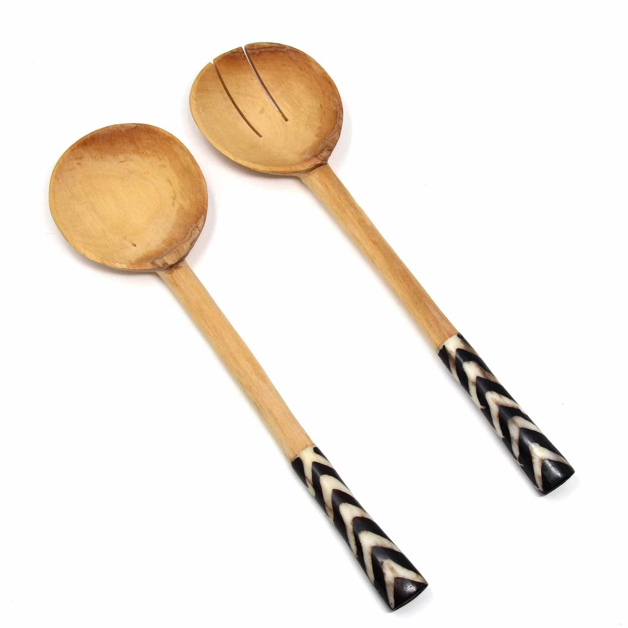 Olive Serving Set with Bone Handles 10 inch - Jedando