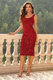 Sequin Sleeveless Slit Dress - Trendsi - Flyclothing LLC