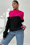 Contrast Buttoned Cutout Long Sleeve Sweater - Trendsi - Flyclothing LLC