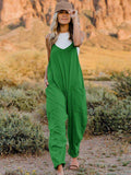 Double Take Full Size Sleeveless V-Neck Pocketed Jumpsuit - Trendsi - Flyclothing LLC