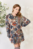 Heimish Full Size Printed Button Up Hooded Jacket - Trendsi