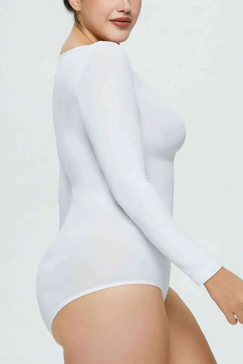 Long Sleeve Shaping Bodysuit - Trendsi - Flyclothing LLC