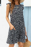Butterfly Sleeve Round Neck Dress - Trendsi - Flyclothing LLC