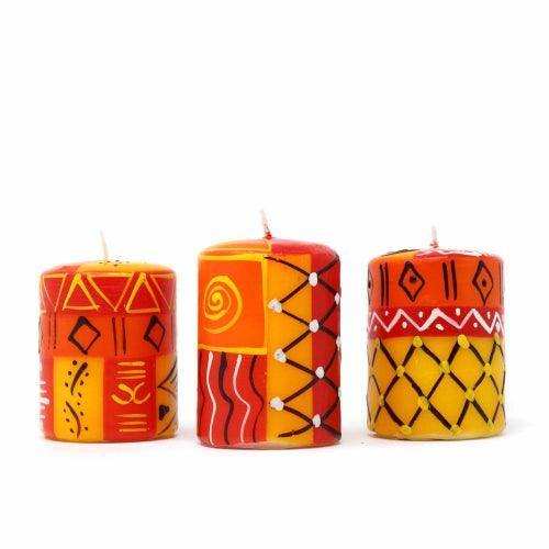 Set of Three Boxed Hand-Painted Candles - Zahabu Design - Nobunto - Nobunto - Flyclothing LLC