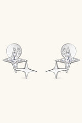 Moissanite 925 Sterling Silver Star Shape Earrings - Trendsi - Flyclothing LLC