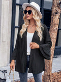 Eyelet Bell Sleeve Cardigan - Trendsi - Flyclothing LLC