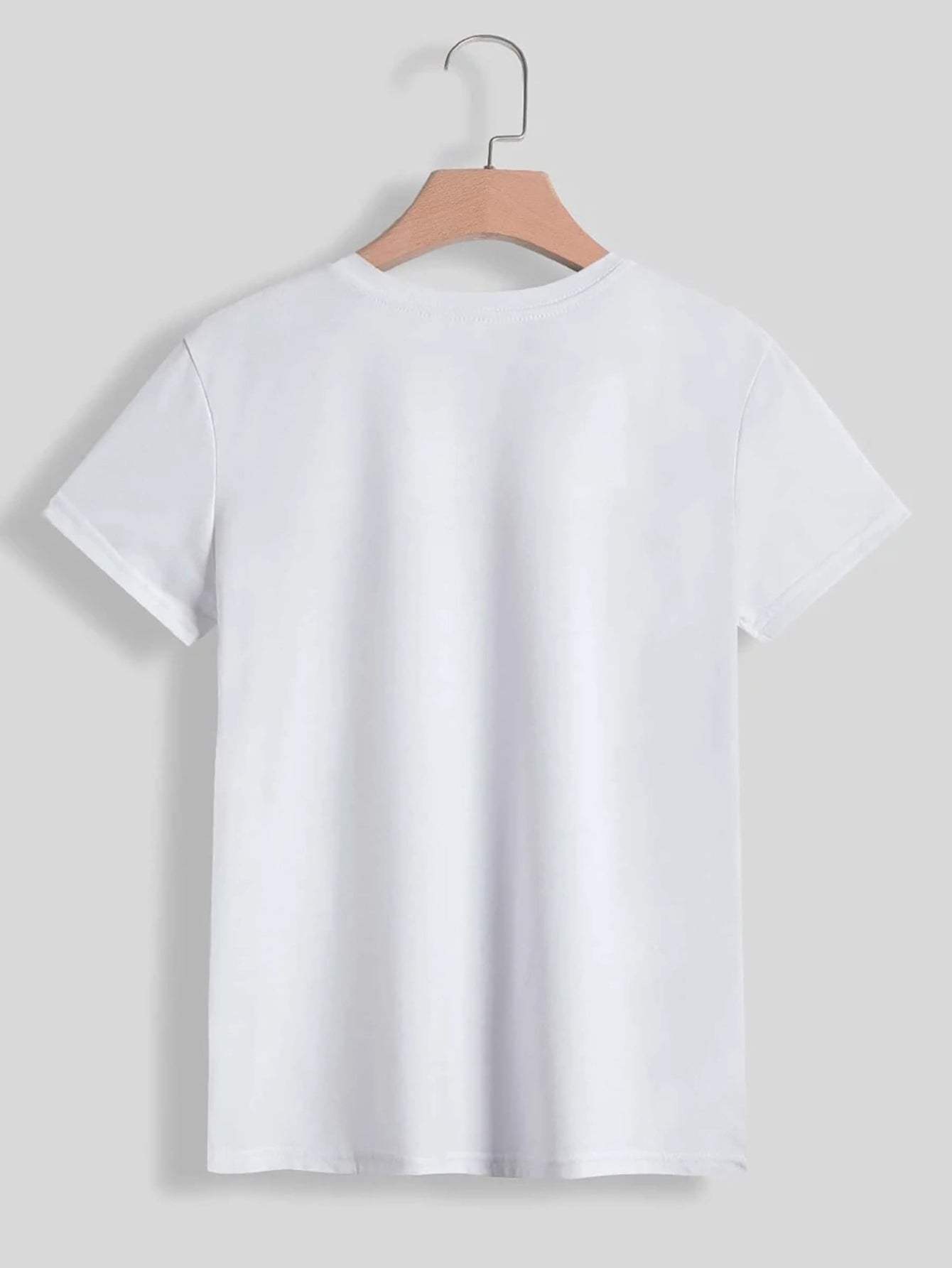 Rabbit Round Neck Short Sleeve T-Shirt - Trendsi - Flyclothing LLC