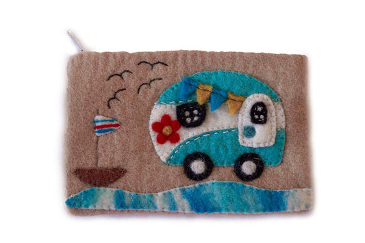 Hand Crafted Felt: Camper Van Pouch - Global Groove Direct
