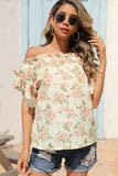 Floral Frill Trim Off-Shoulder Blouse - Trendsi - Flyclothing LLC