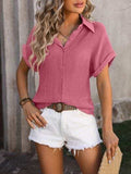Button Up Short Sleeve Shirt - Trendsi - Flyclothing LLC