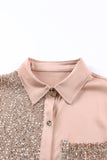 Sequin Button Front High-Low Shirt Dress - Trendsi