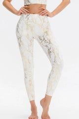 Animal Print Slim Fit Wide Waistband Long Sports Pants - Trendsi - Flyclothing LLC