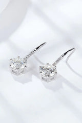 6-Prong Moissanite Drop Earrings - Trendsi - Flyclothing LLC