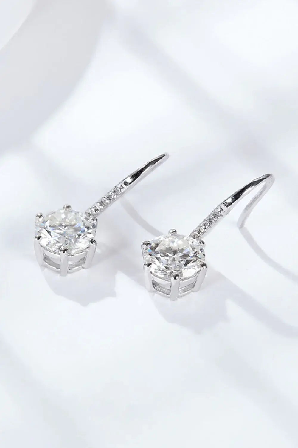 6-Prong Moissanite Drop Earrings - Trendsi - Flyclothing LLC