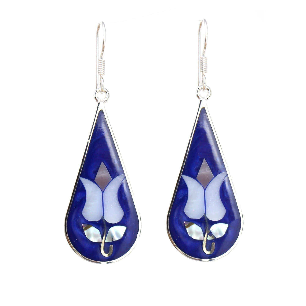 Tulip Abalone Teardrop Earrings - Artisana - Flyclothing LLC