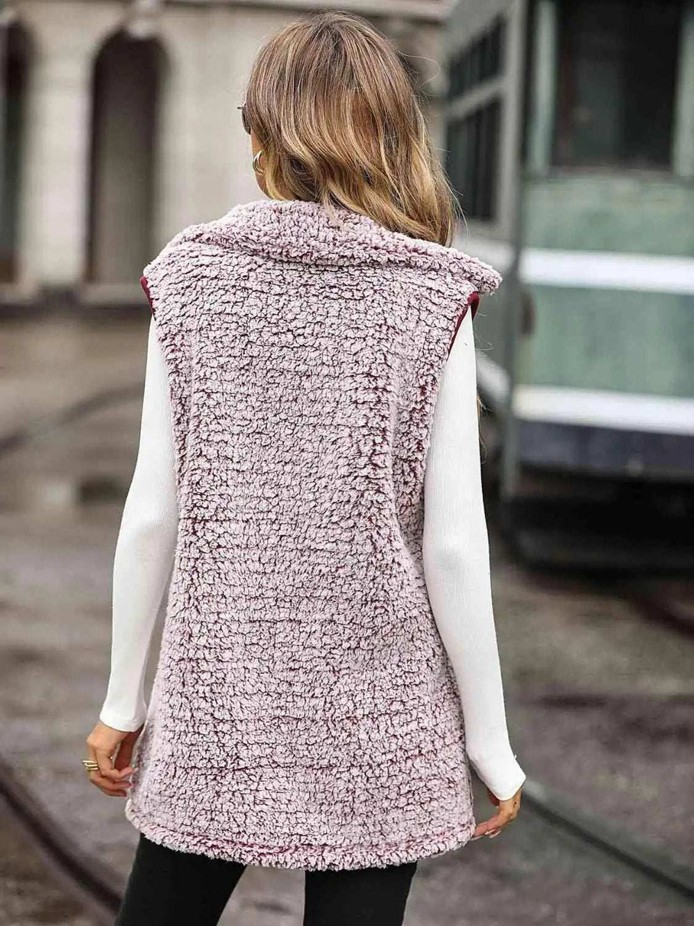 Full Size Button Down Collared Neck Vest - Trendsi - Flyclothing LLC