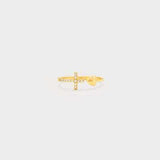 Heart Shape Cross Inlaid Zircon Open Ring - Trendsi - Flyclothing LLC