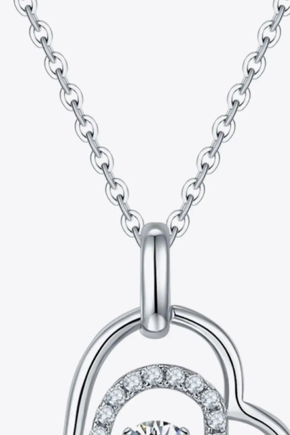 Moissanite Heart Pendant Necklace - Trendsi - Flyclothing LLC