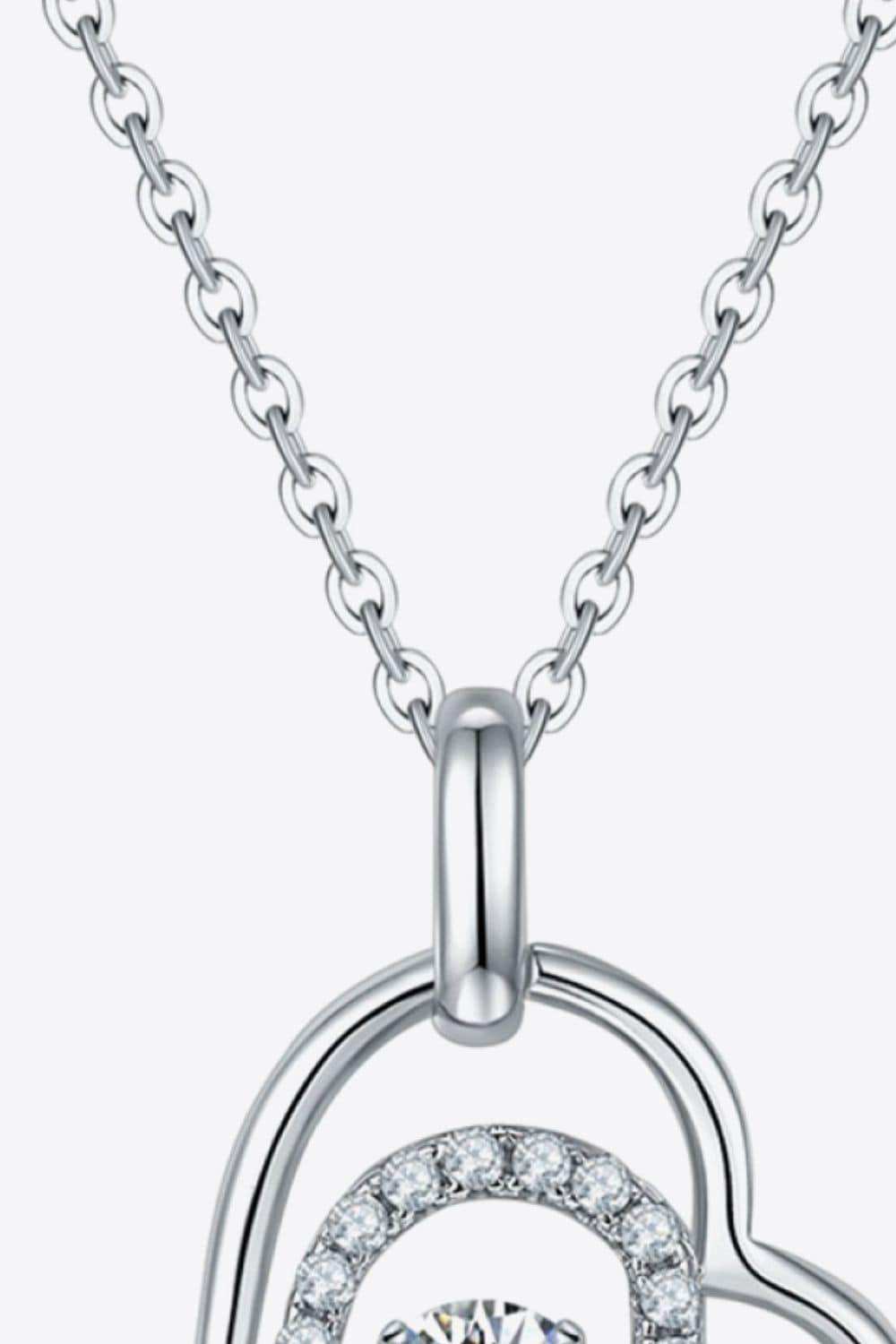Moissanite Heart Pendant Necklace - Trendsi - Flyclothing LLC